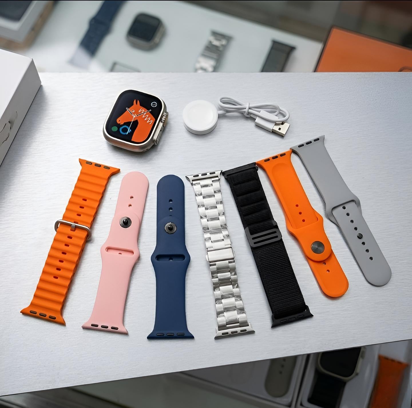 Ultra 2 Smart Watch Big 2.01 Infinite Display 7 in 1 Strap Set