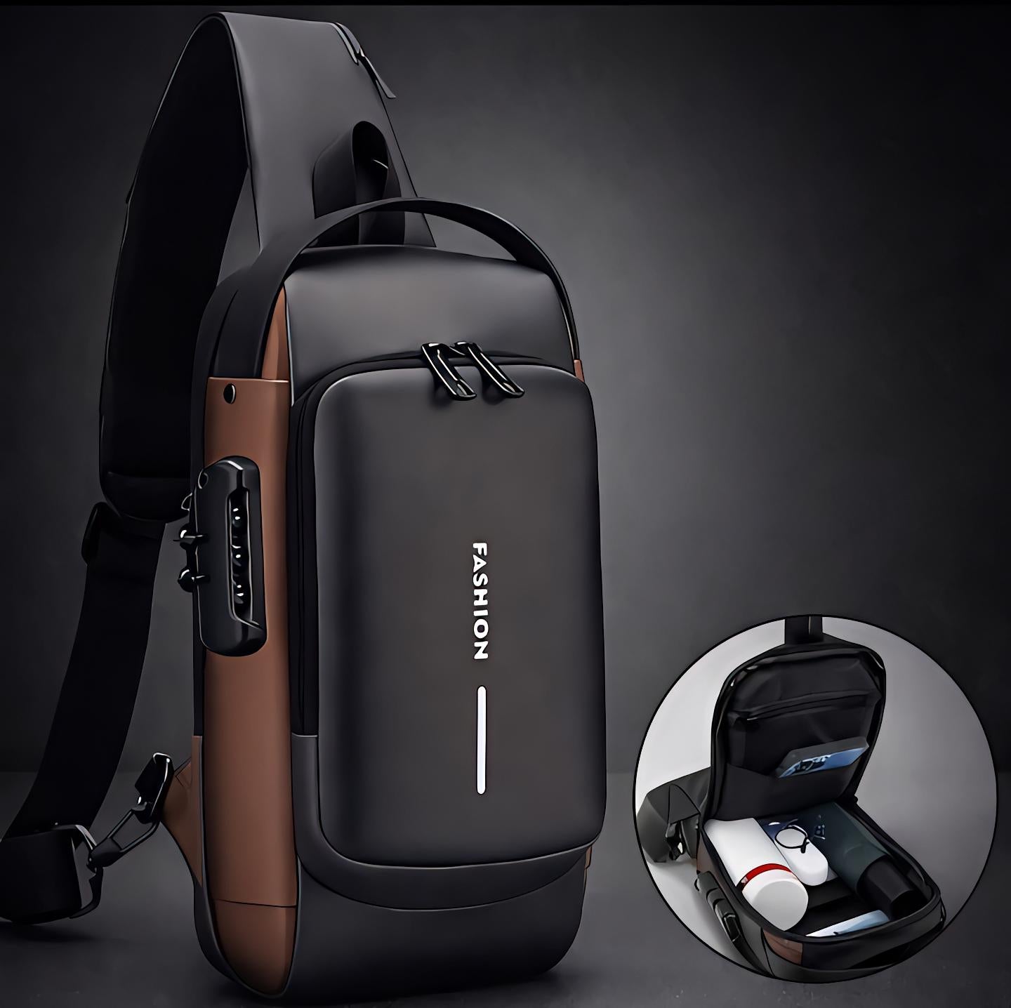 Premium Anti-Theft Sling Bag with Password Lock – High-Capacity Crossbody Shoulder Chest Pack with Smooth Zipper for Travel, Tech, and Daily Commuting