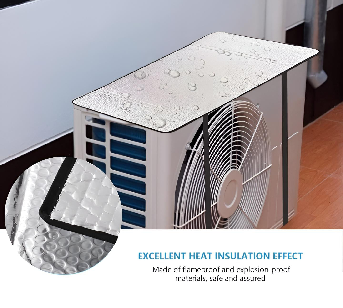 Premium Split AC Outdoor Unit Heat Insulation Sheet - Universal Sunshade Protective Roof & Sun Shield Cover | Without Clip