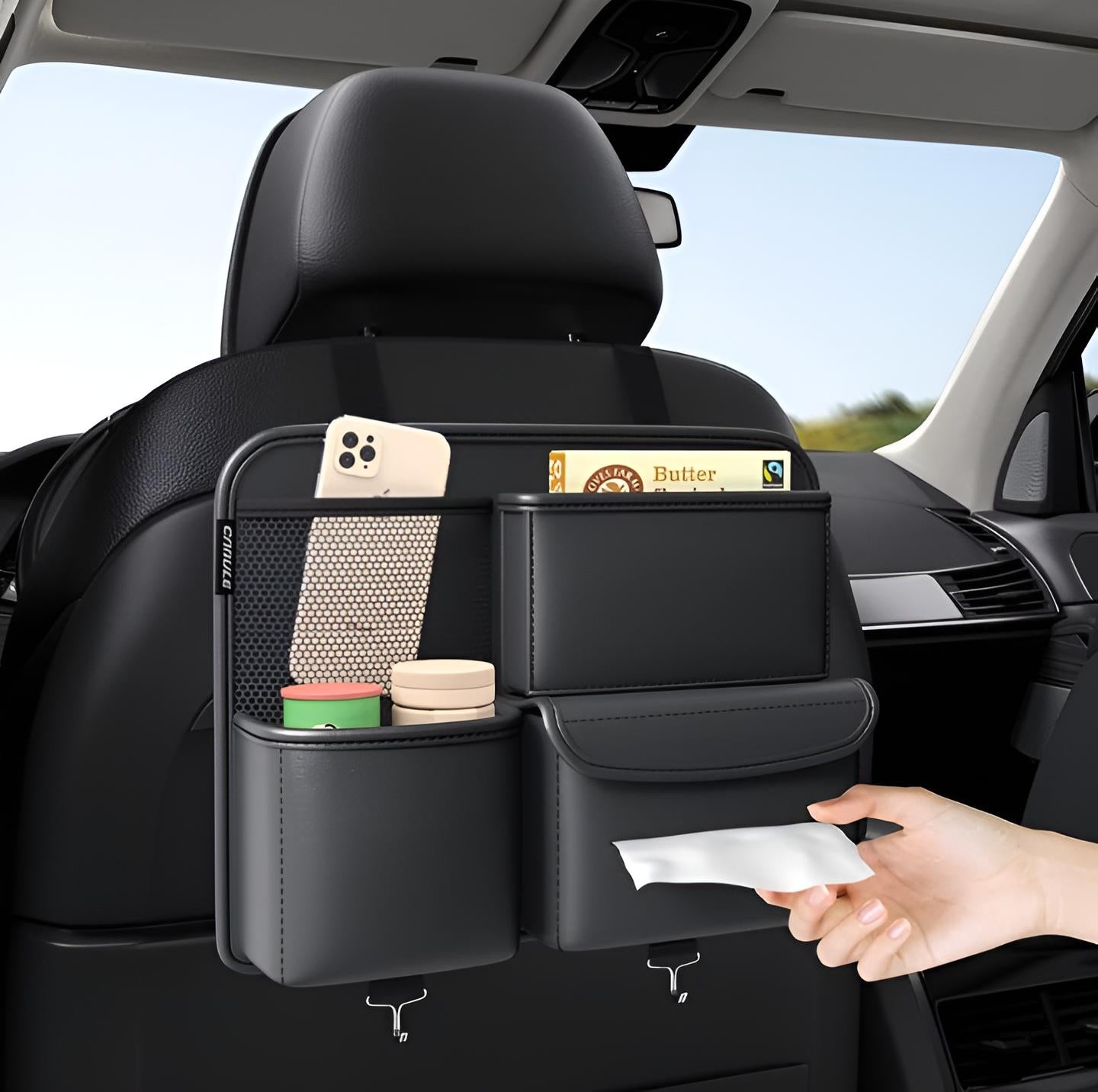 Multifunction Small objects Car seat Organizer Car Storage Organizer Car Seat Side Organizer Car Seat Back Protectors Premium PU Car storage bag Car Accessories