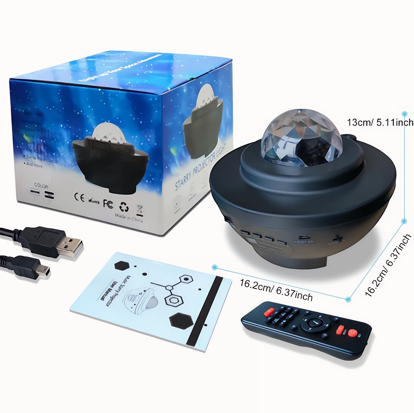 USB Starry Projector Light | Ocean Wave & Star Sky Night