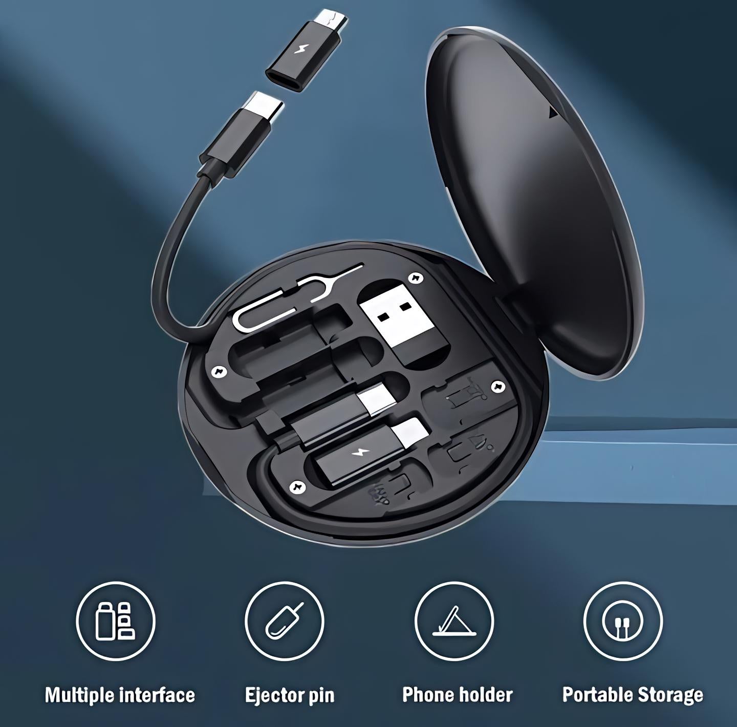 5 in 1 Multifunctional Data Cable Set 60W Fast Charging Universal Charging Pins Durable Portable Charger Cable Kit