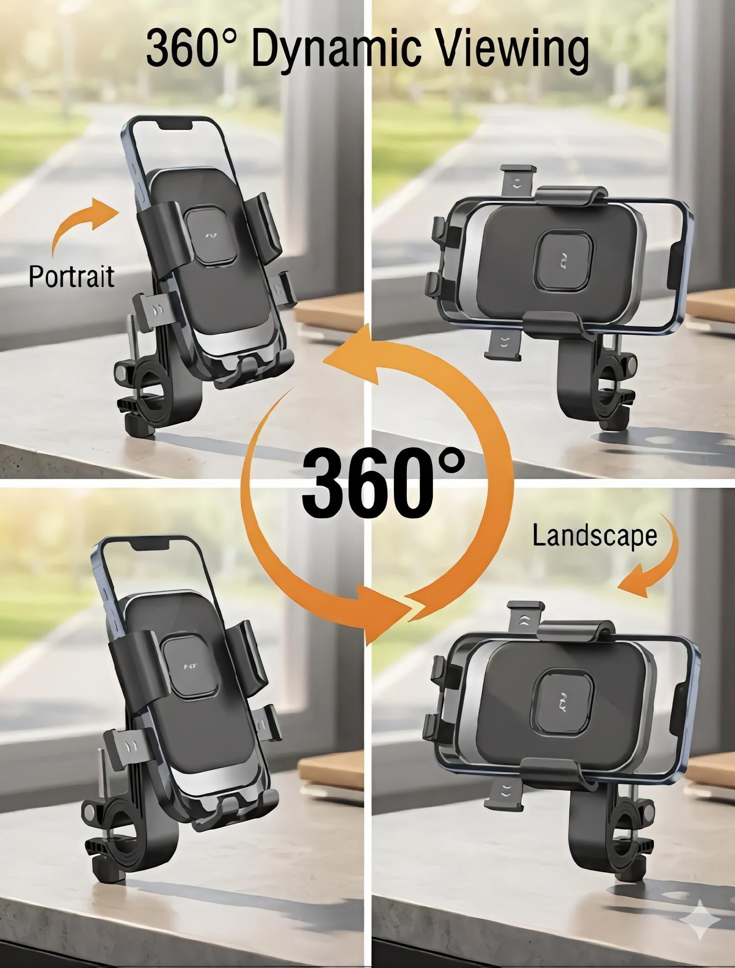 FLY PT-030 Universal Bike Phone Holder Secure Stable Hands Free Riding With 360 Degree Adjustable Viewing