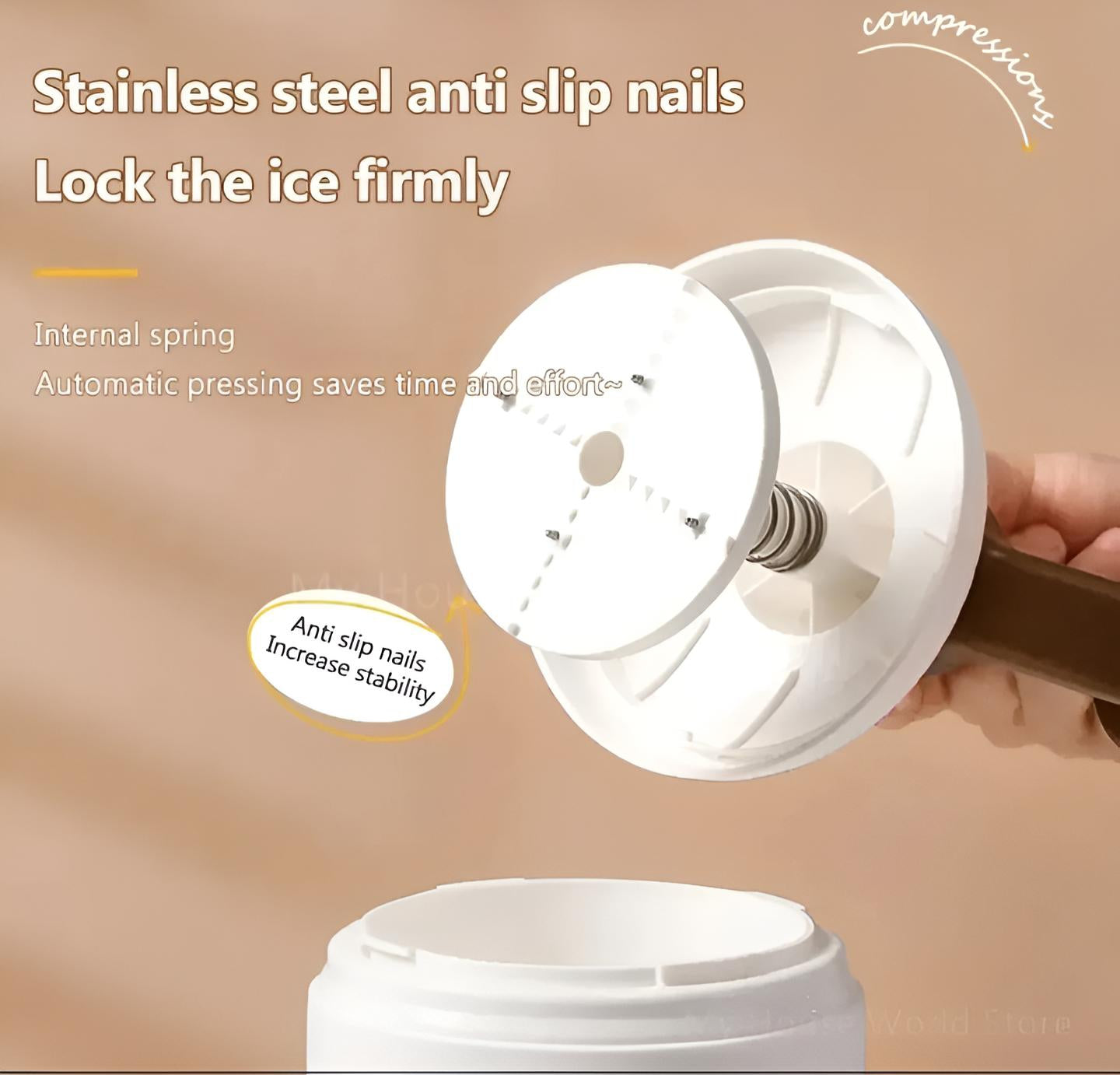 Manual Ice & Gola Ganda Maker - Portable Ice Crusher Machine for Home Use with Stainless Steel Blades