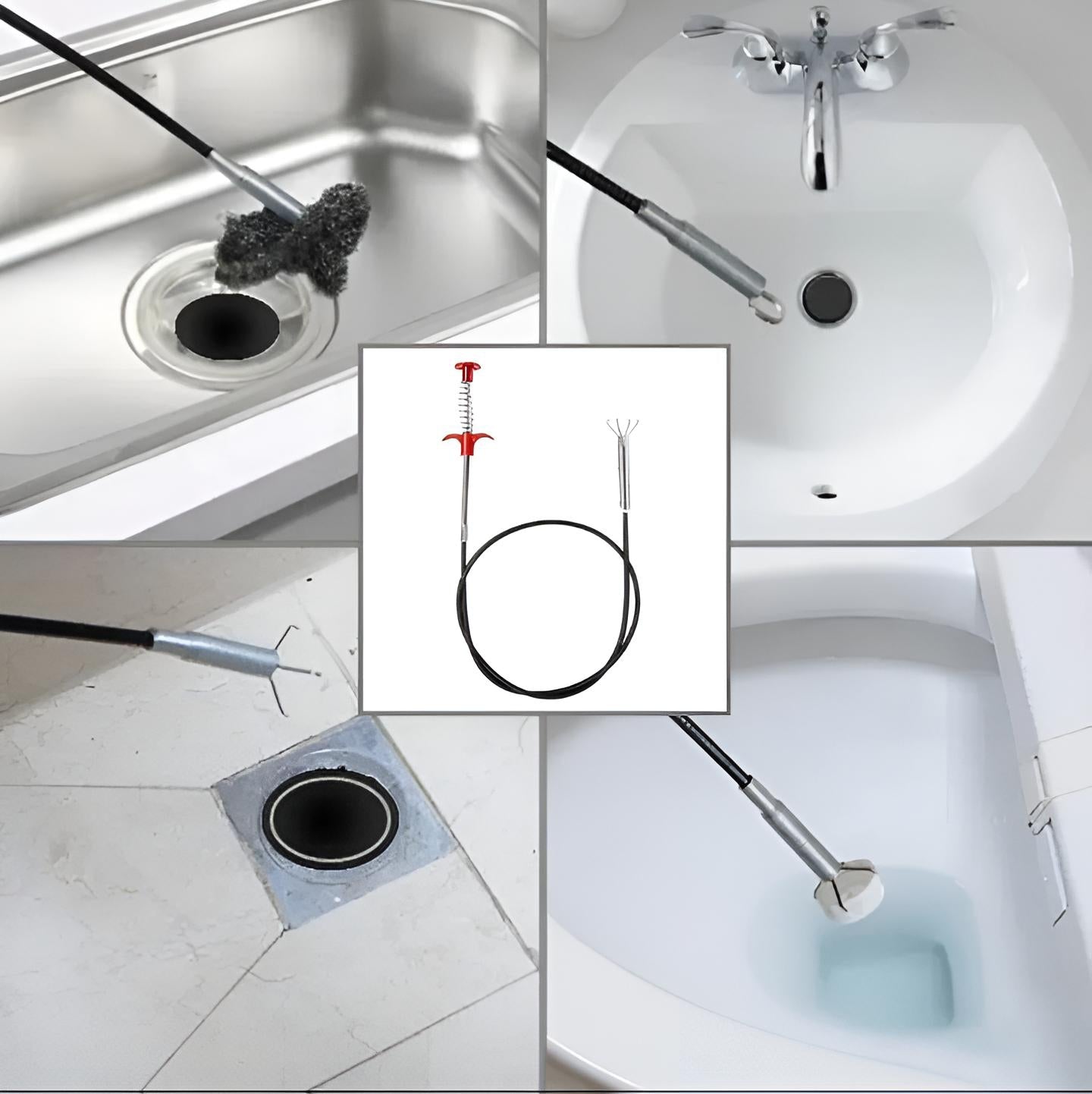 Stainless Steel Sink Wire Drain Cleaner | 90cm Spring Cleaning Stick