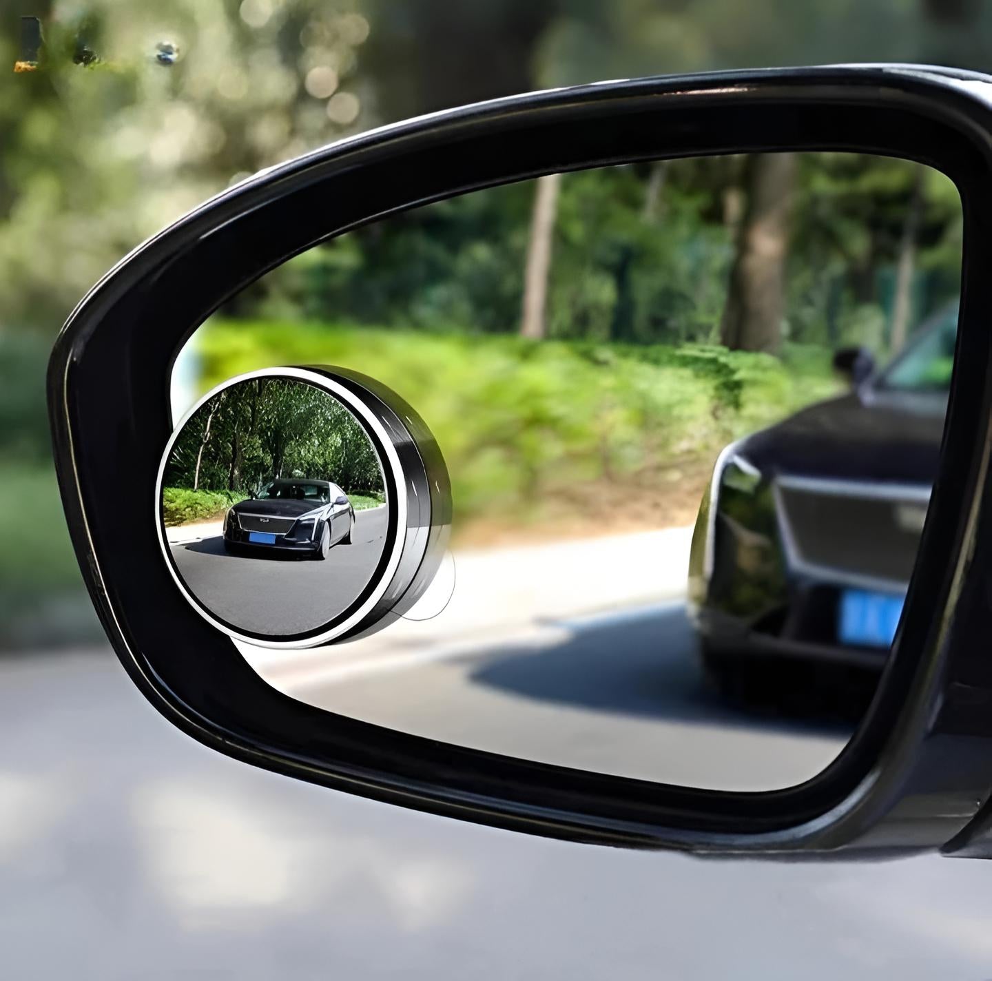Car Blind-Spot Side Mirror Silver Frame - (2 Pc / Set)