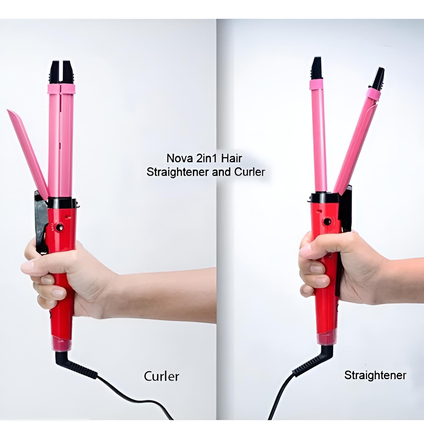 2-in-1 Nova Hair Straightener and Curler - Dual-Use Styling