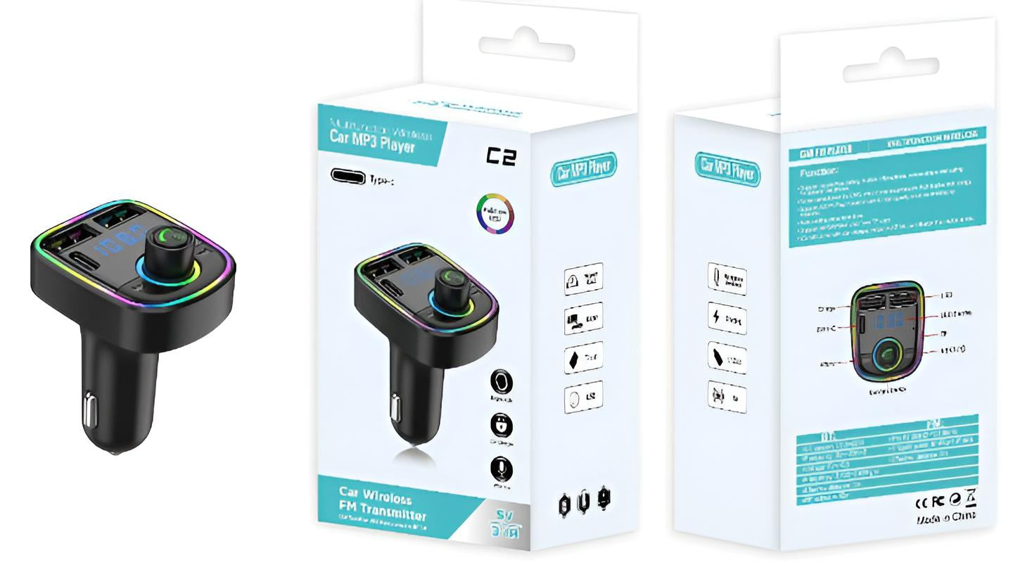 C1 - Car Mp3 Player | Car Wireless FM Transmitter | Car Mp3 Modulator | Car Accessories (Random Color)