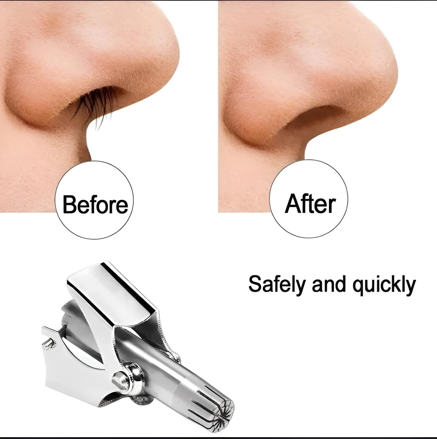 Manual Nose & Ear Hair Trimmer - Stainless Steel