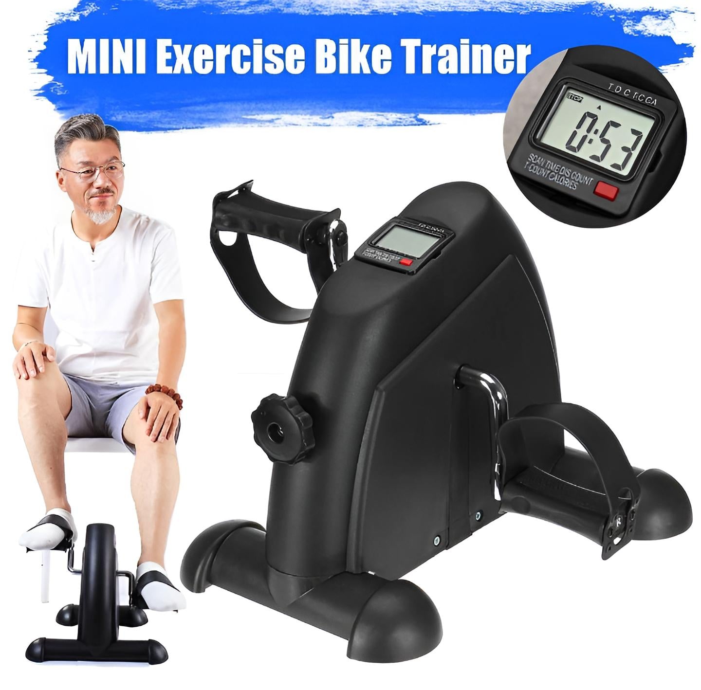 Portable Mini Cycle Bike Exercise Cycle With Digital Meter Compact Fitness Machine For Home Office And Travel