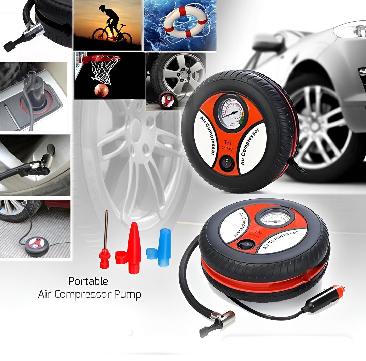 Portable Car Air Pump 260PSI DC 12V Electric Compressor Powerful Tyre Inflator For Car Truck SUV Motorcycle