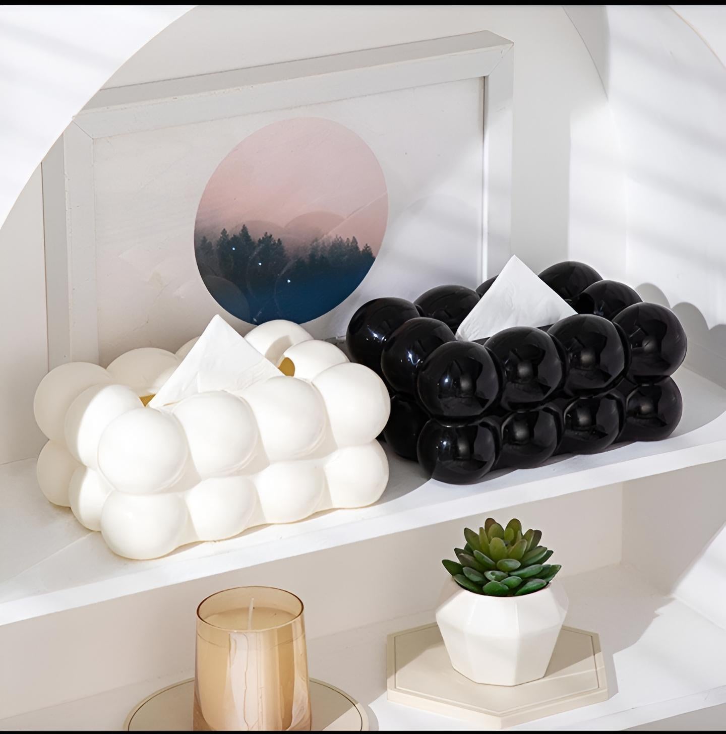 Bubble Shape Tissue Box Holder ^ | Non-Slip Plastic Cover For Stylish Storage | Randam Color