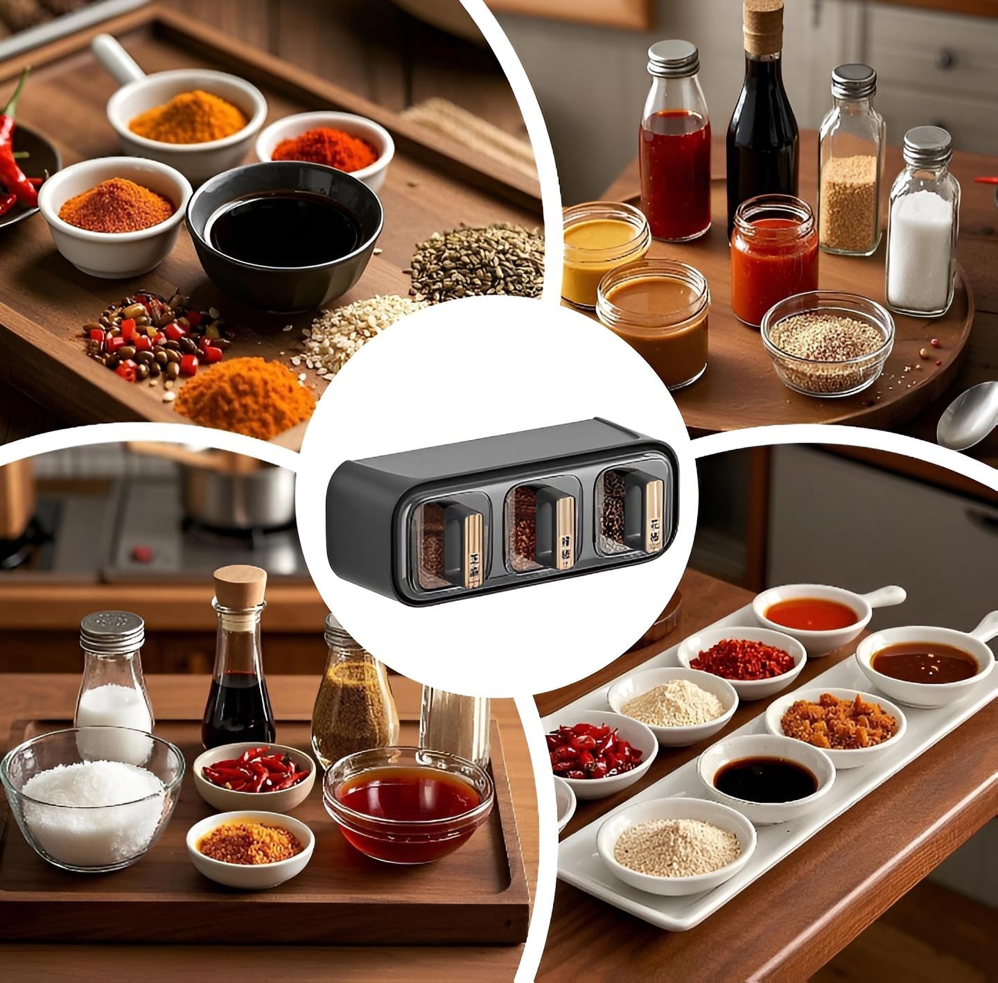 Wall Mounted Seasoning Box Condiment Containers Space Saving Storage Durable Transparent Kitchen Organizer