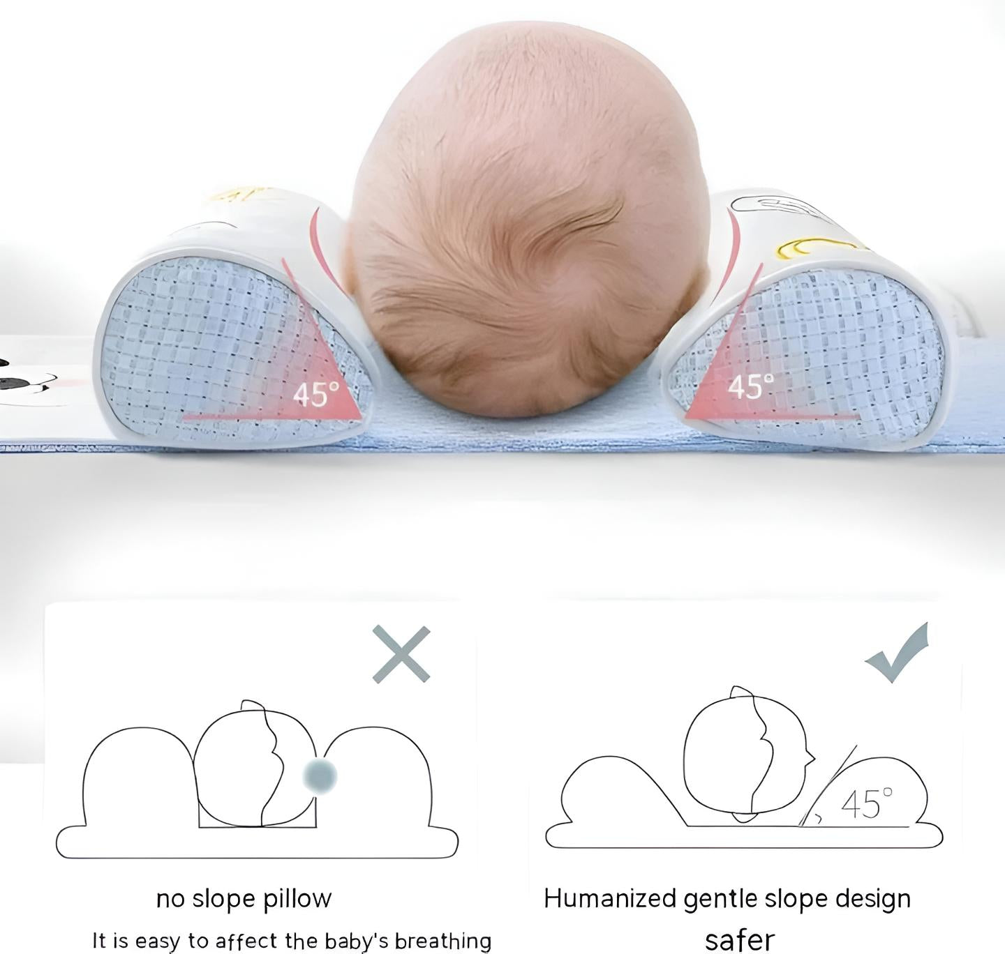 Adjustable Baby Sleeping Support Pillow Anti Roll