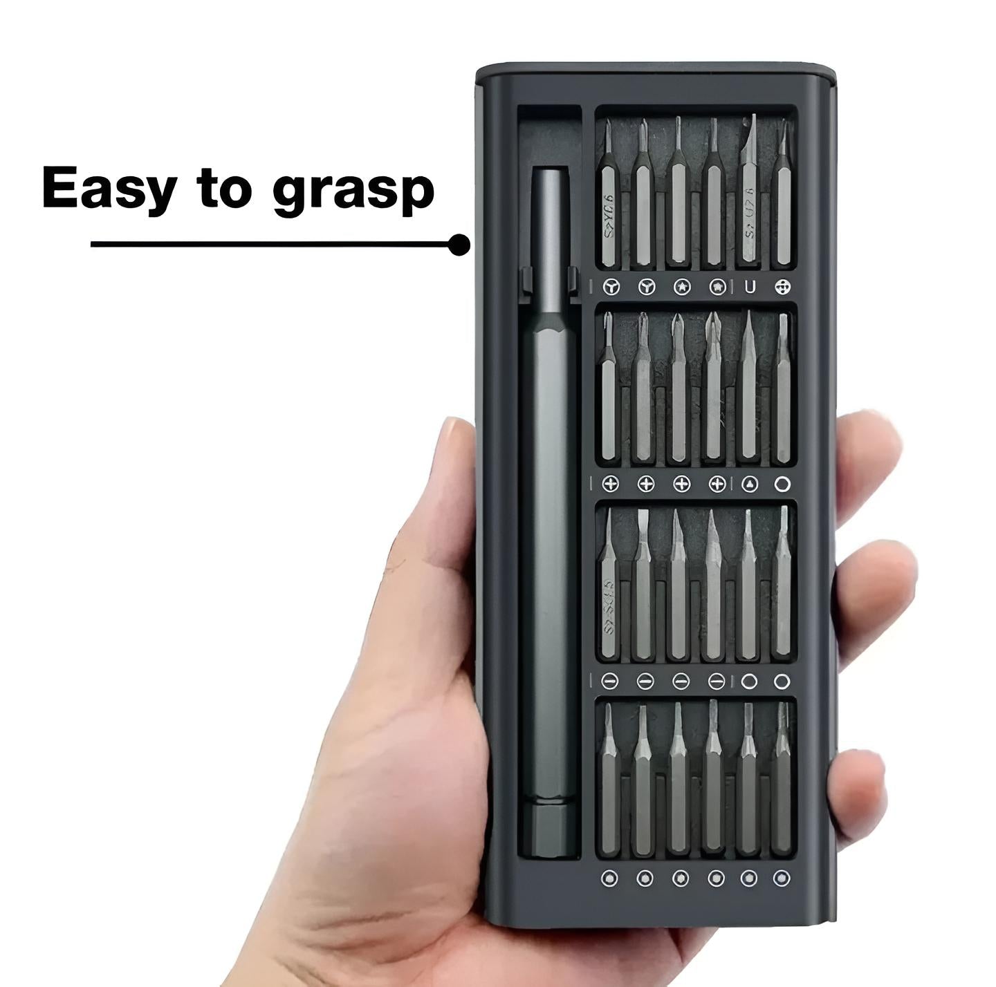 24-in-1 Precision Screwdriver Set - Pocket-Sized Magnetic Repair Toolkit with Slider Housing