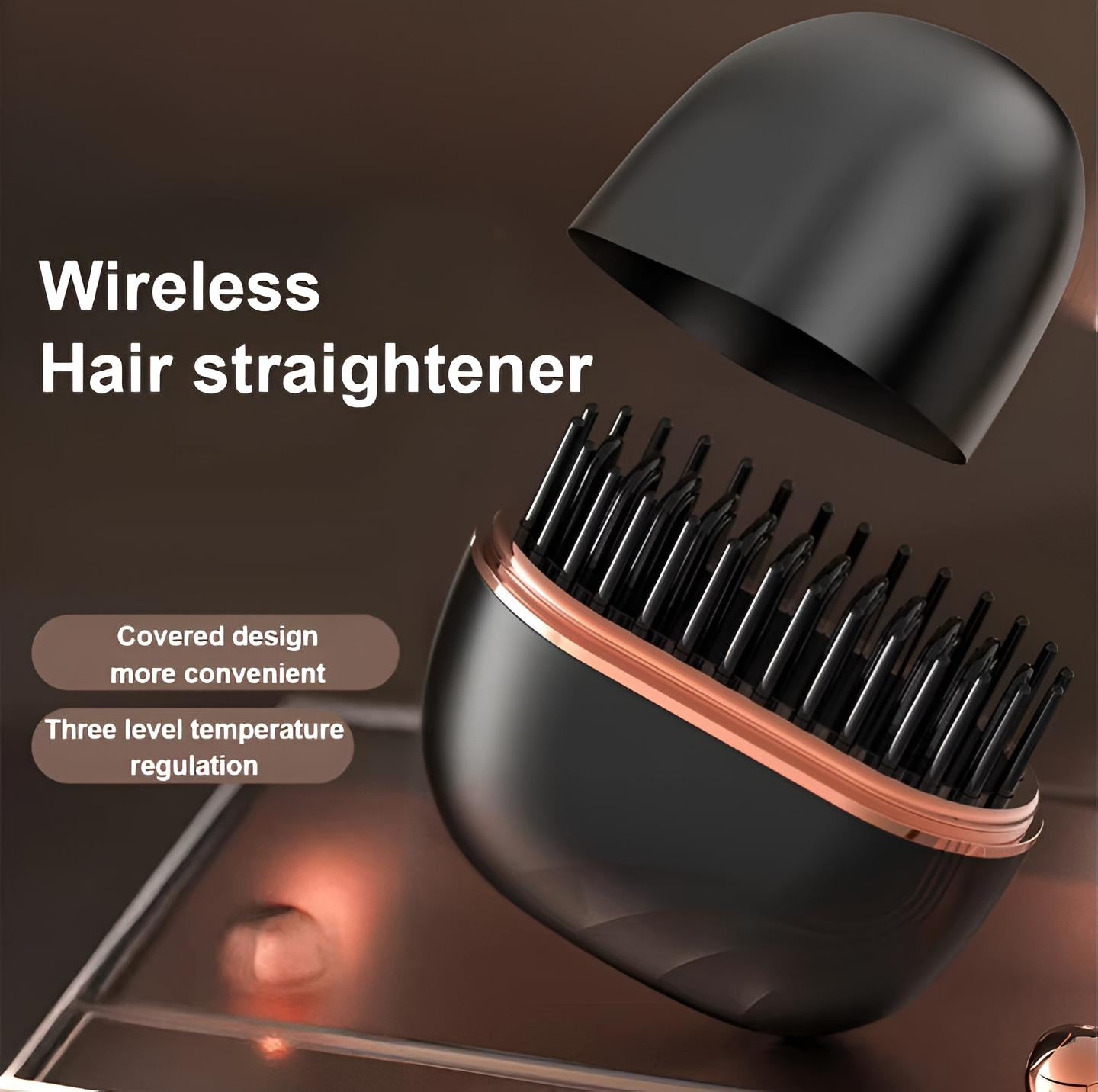 Mini Hair Straightening Comb Wireless Charging Portable