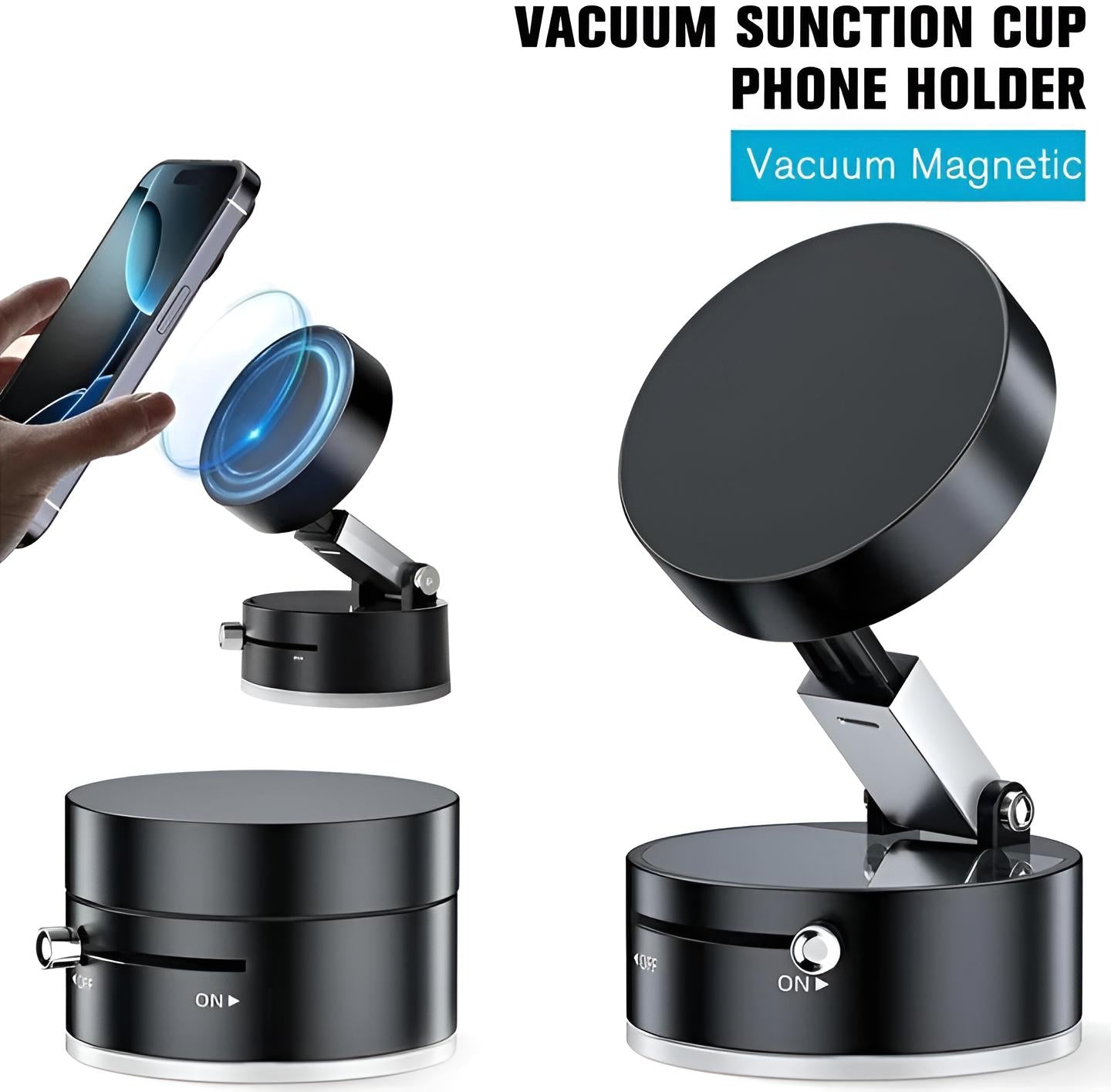 360° Rotating Magnetic Car Phone Holder- Strong Suction Dashboard Mount For All Smartphones