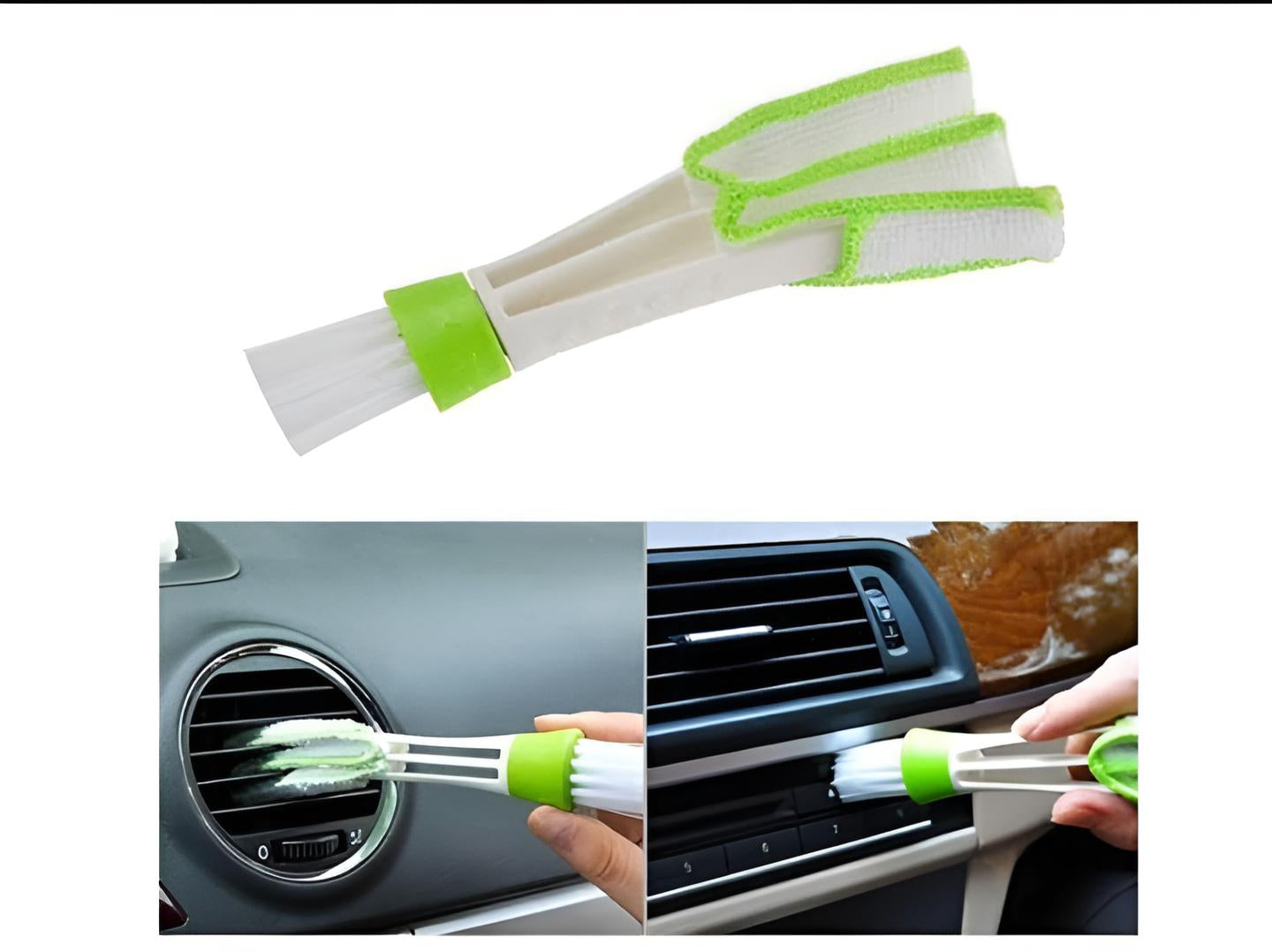 2-in-1 Car Air Conditioning Vent Cleaning Brush - Multi-functional Microfiber Detailing Tool