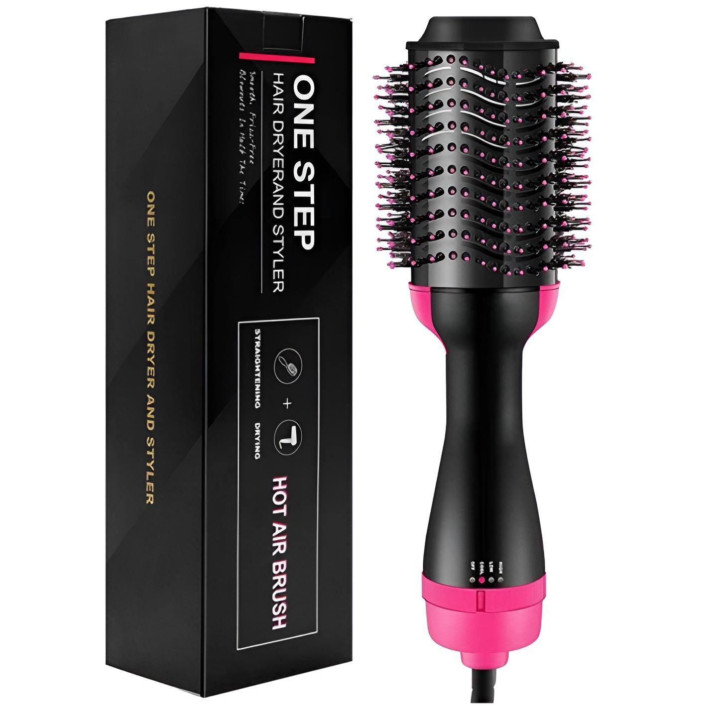 3-in-1 One Step Hot Air Brush Hair Dryer & Styler - Drying, Straightening & Volumizing Brush