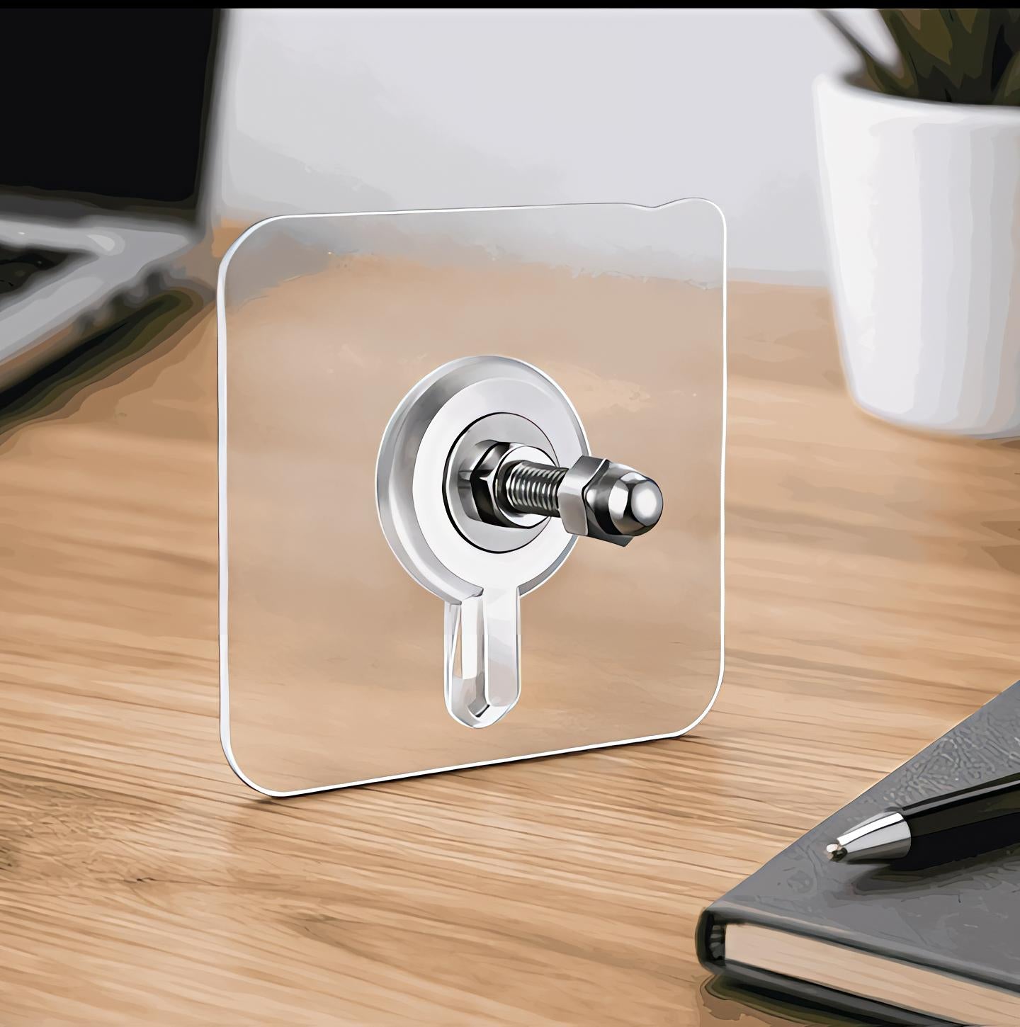 Pack of 10 Heavy-Duty Self-Adhesive Transparent Wall Hooks - Waterproof No-Drilling  Screw & Nail Traceless Wall Organizers