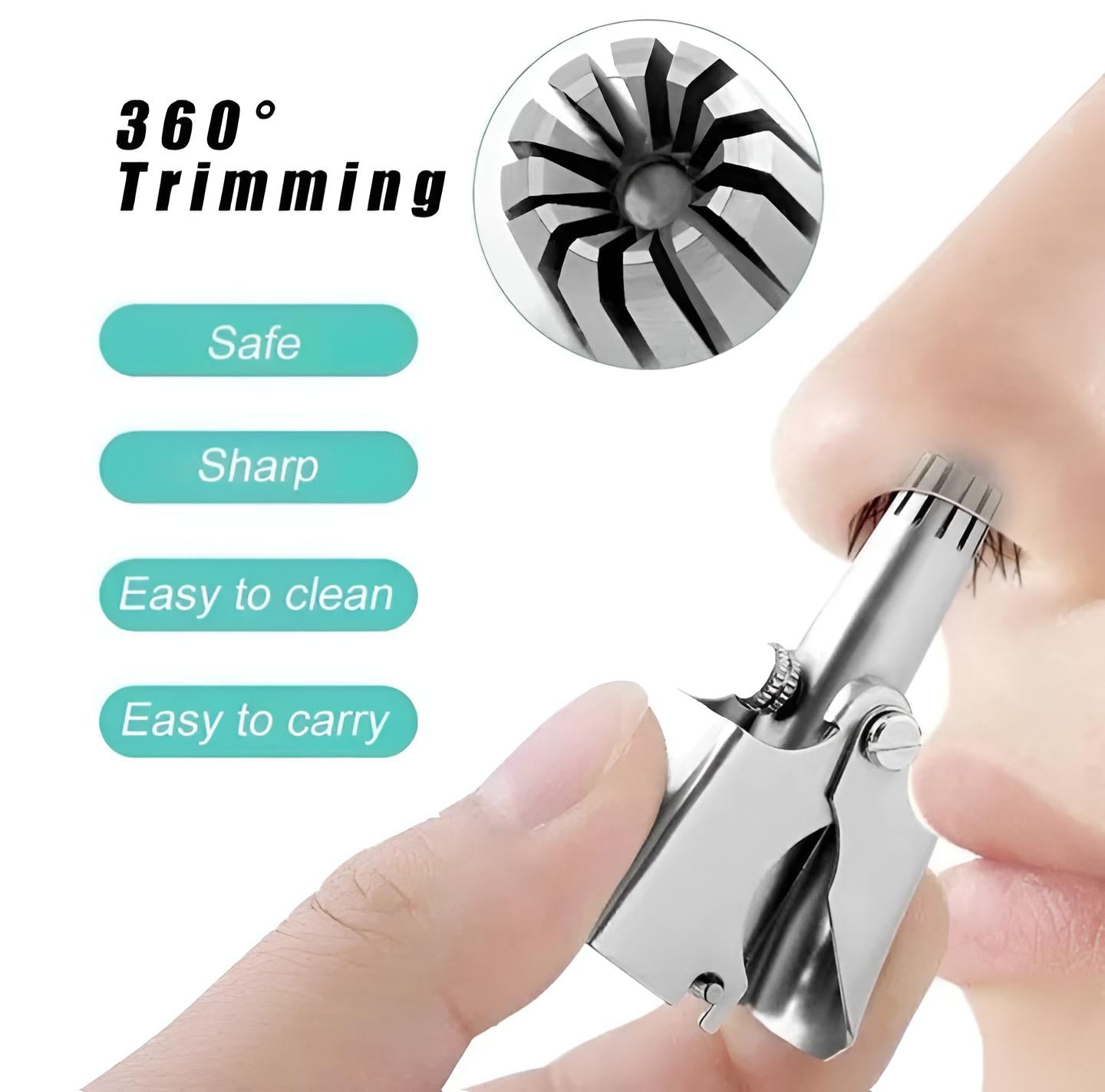 Manual Nose & Ear Hair Trimmer - Stainless Steel