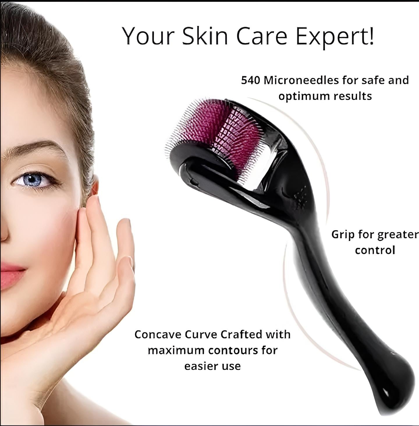 Derma Roller 0.5mm Micro Needle for Skin Care, Hair Growth, Acne Scars & Anti-Aging