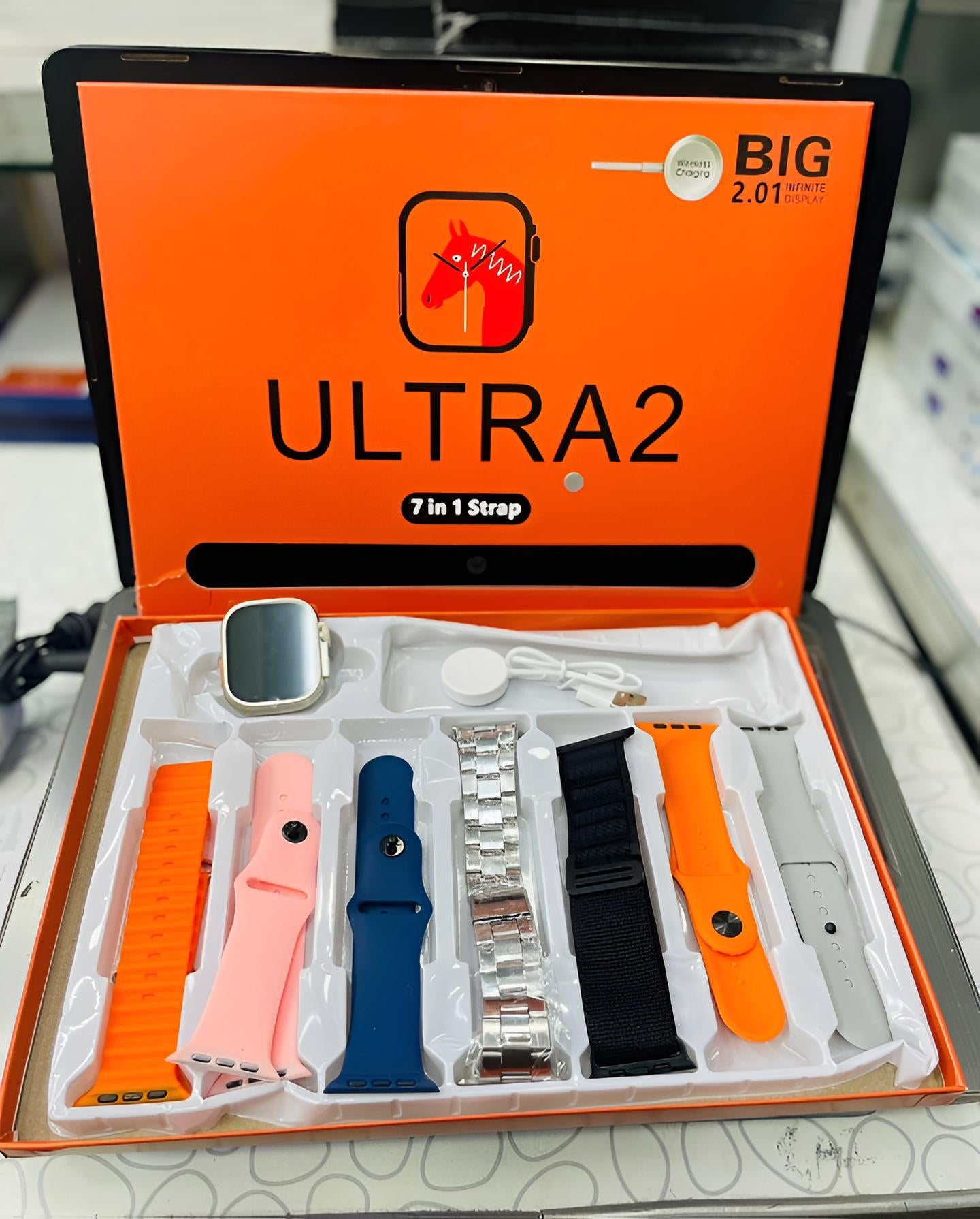 Ultra 2 Smart Watch Big 2.01 Infinite Display 7 in 1 Strap Set