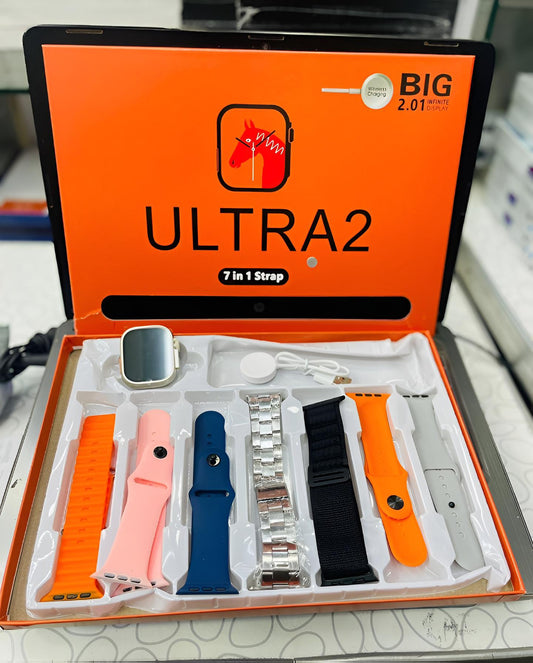 Ultra 2 Smart Watch Big 2.01 Infinite Display 7 in 1 Strap Set