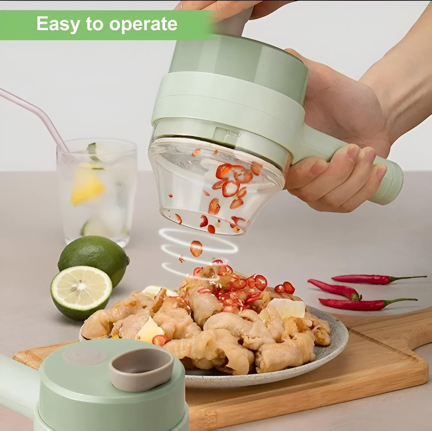 Electric Handheld Vegetable Cutter Slicer Multifunctional Food Chopper Compact Durable And Easy To Use Kitchen Tool