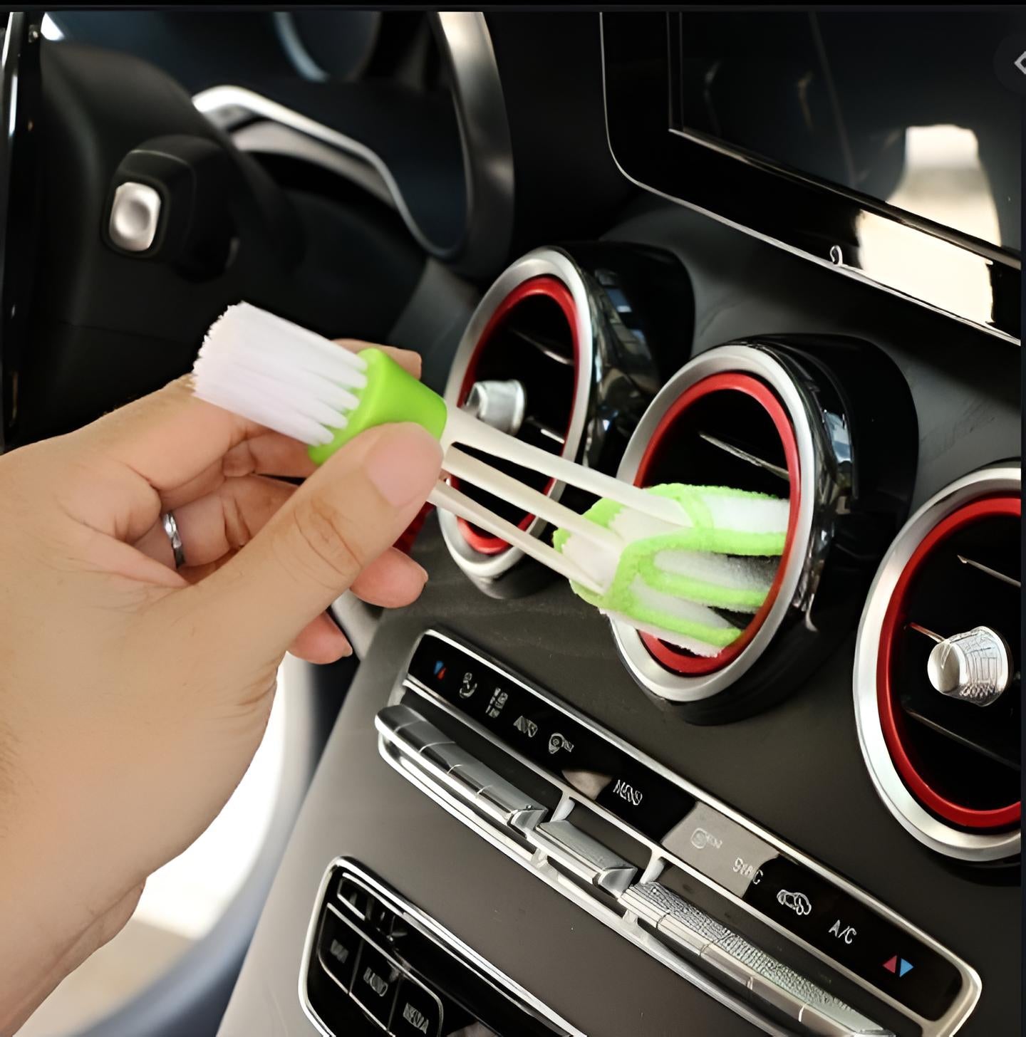 2-in-1 Car Air Conditioning Vent Cleaning Brush - Multi-functional Microfiber Detailing Tool