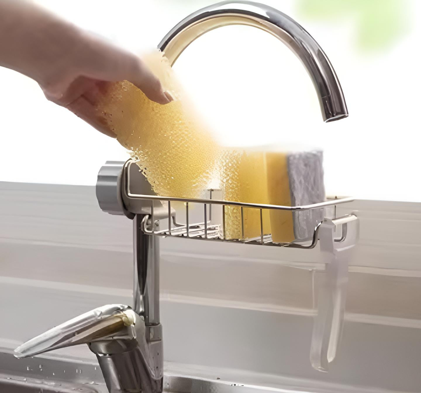 Stainless Steel Adjusting Multifunctional Kitchen Faucet Sponge Holder Durable And Convenient Storage Solution For Everyday Use