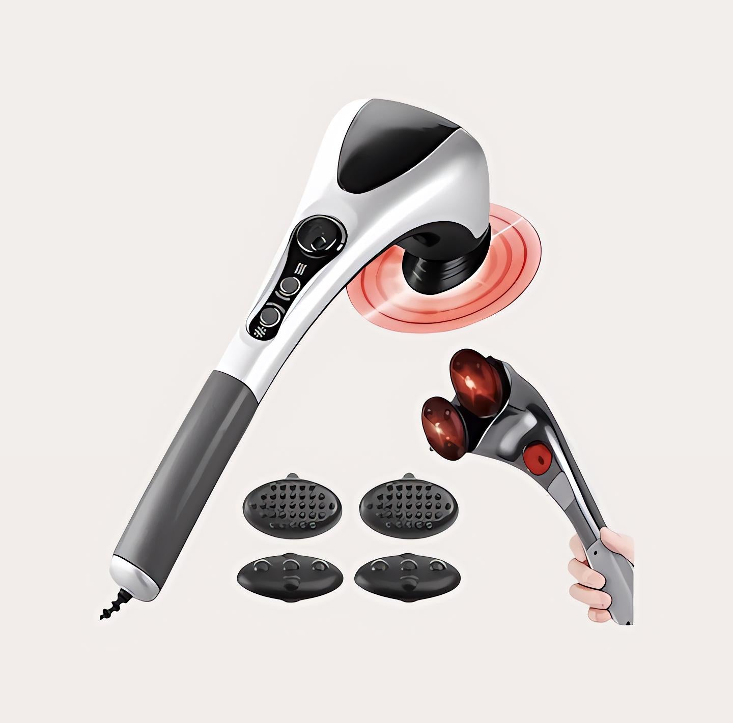 Blue Idea Full Body Handheld Double Head Massager With Infrared Heat Technology For Muscle Relief Relaxation And Circulation