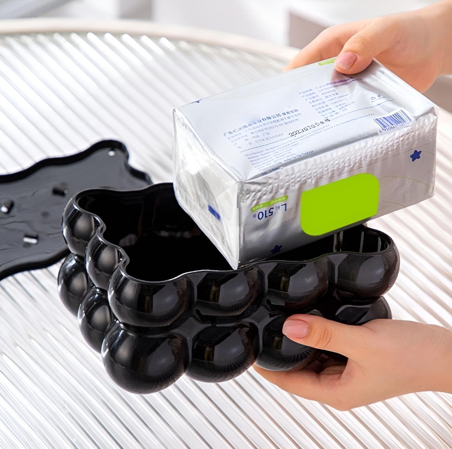 Bubble Shape Tissue Box Holder ^ | Non-Slip Plastic Cover For Stylish Storage | Randam Color