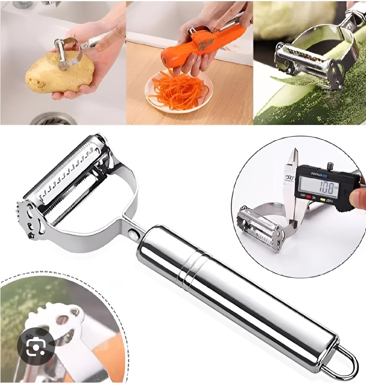 Stainless Steel Multi Peeler Ergonomic Fruit and Vegetable